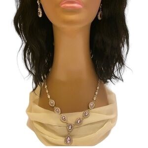 Lilac glass Austrian Crystal set